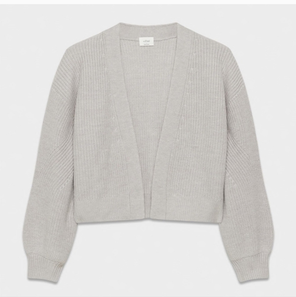 BRAND NEW ARITZIA WILFRED FREE Merino Wool GREY Cardigan Sweater $158 SZ SMALL - Picture 4 of 6